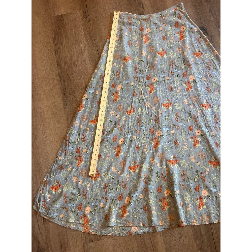 Natural Life Skirt Womens Size M Gray Blue Floral Tiered Maxi Boho Flowy - Picture 8 of 11